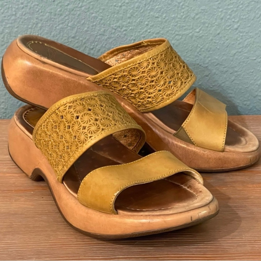 Dansko Mustard Yellow Mule Sandals